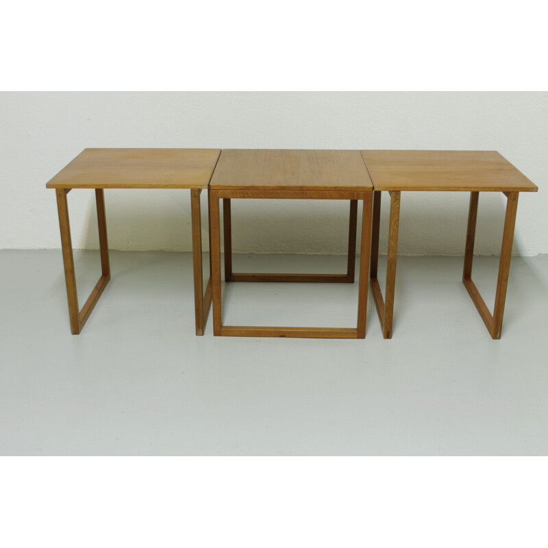 Set of 3 nesting tables forming a cube in teak by Kai Kristiansen - 1960s