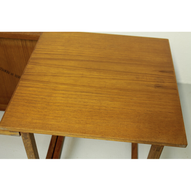 Set of 3 nesting tables forming a cube in teak by Kai Kristiansen - 1960s