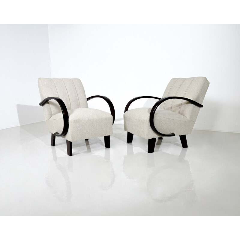 Pair of vintage bentwood armchairs by Jindrich Halabala, Czechoslovakia 1940