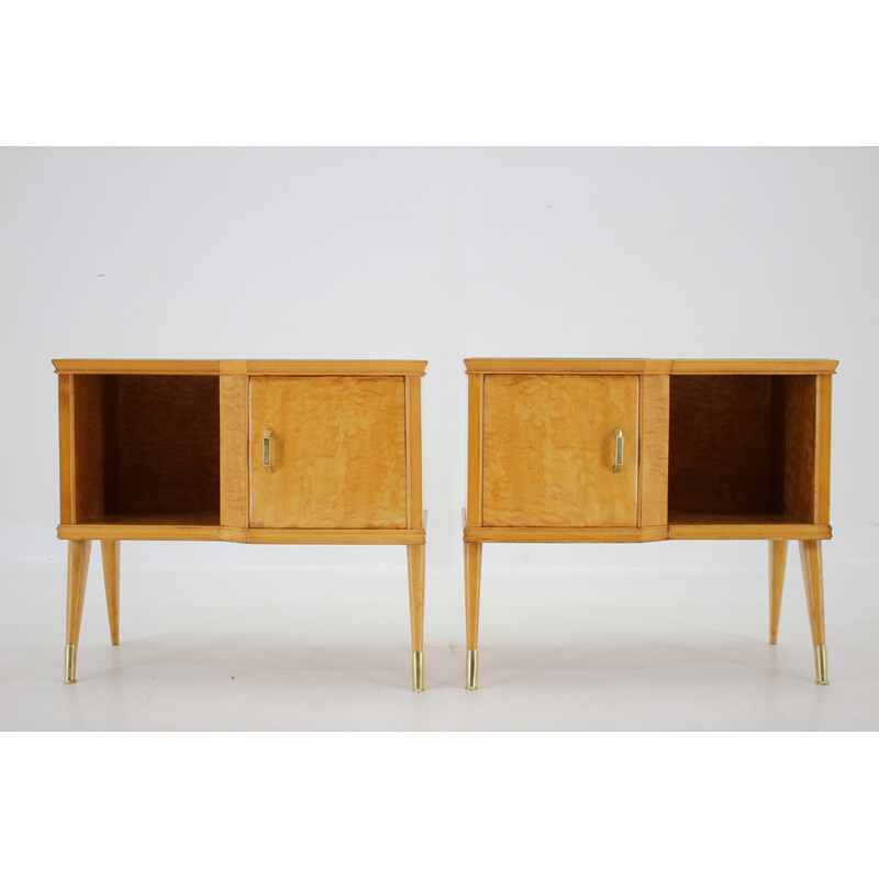 Pair of vintage bedside tables in glossy finish, Italy 1960