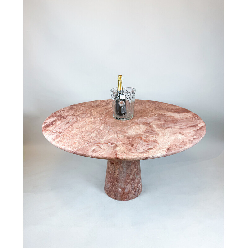 Vintage travertine pedestal table