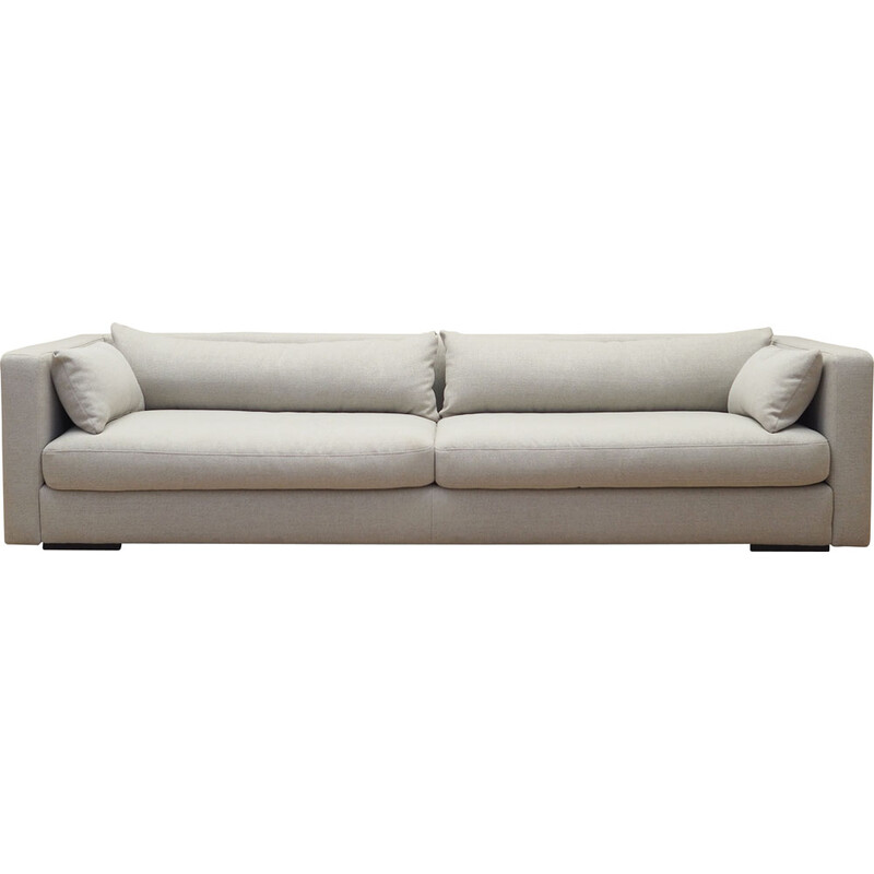 Vintage 3-seater sofa in wood and fabric, 2000