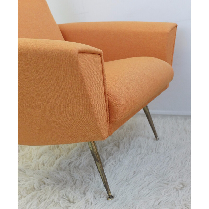 Paire de fauteuils italiens orange - 1950