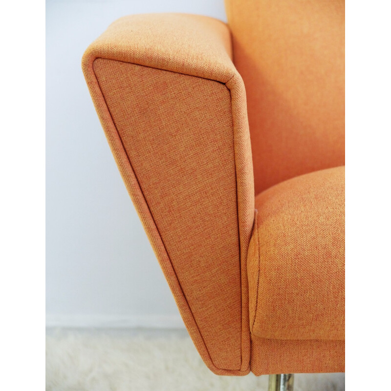 Paire de fauteuils italiens orange - 1950