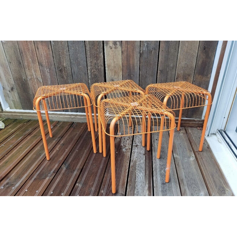 Set of 4 vintage Vasteron stools by Inma Bermudez and Francis Cayouette