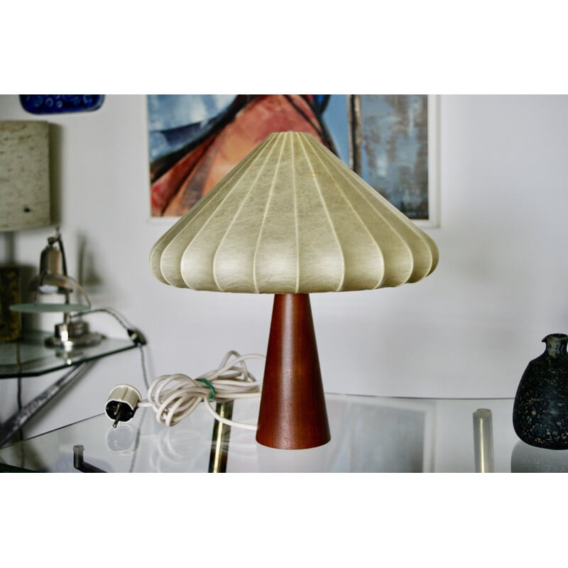 Vintage mahogany cocoon lamp by Achille Castiglioni, Italy 1960
