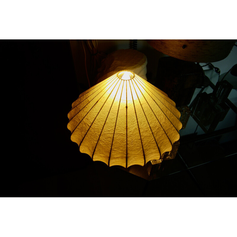 Lampe vintage cocoon en acajou par Achille Castiglioni, Italie 1960