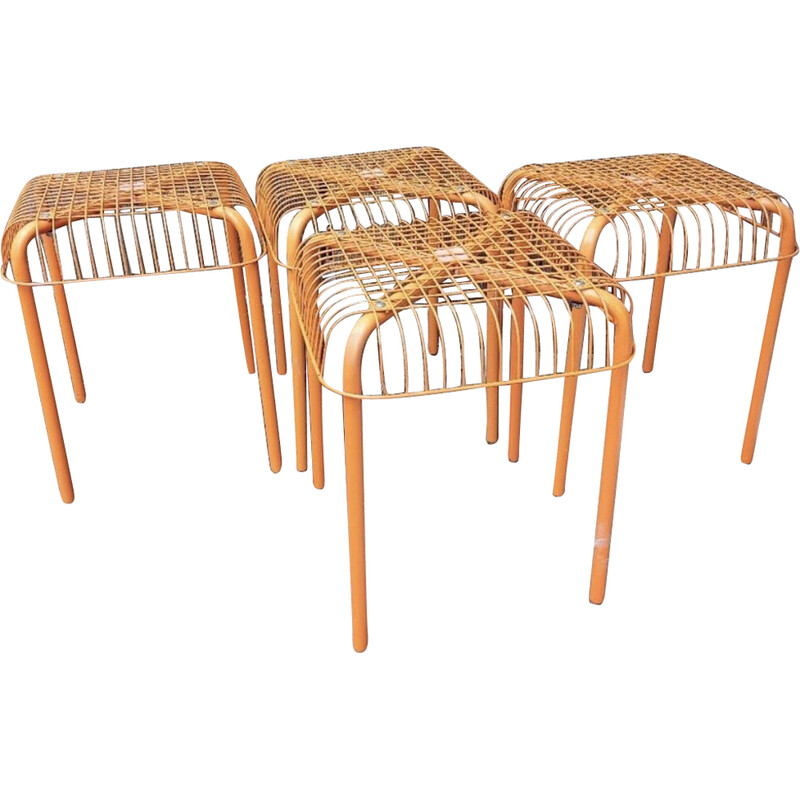 Set of 4 vintage Vasteron stools by Inma Bermudez and Francis Cayouette