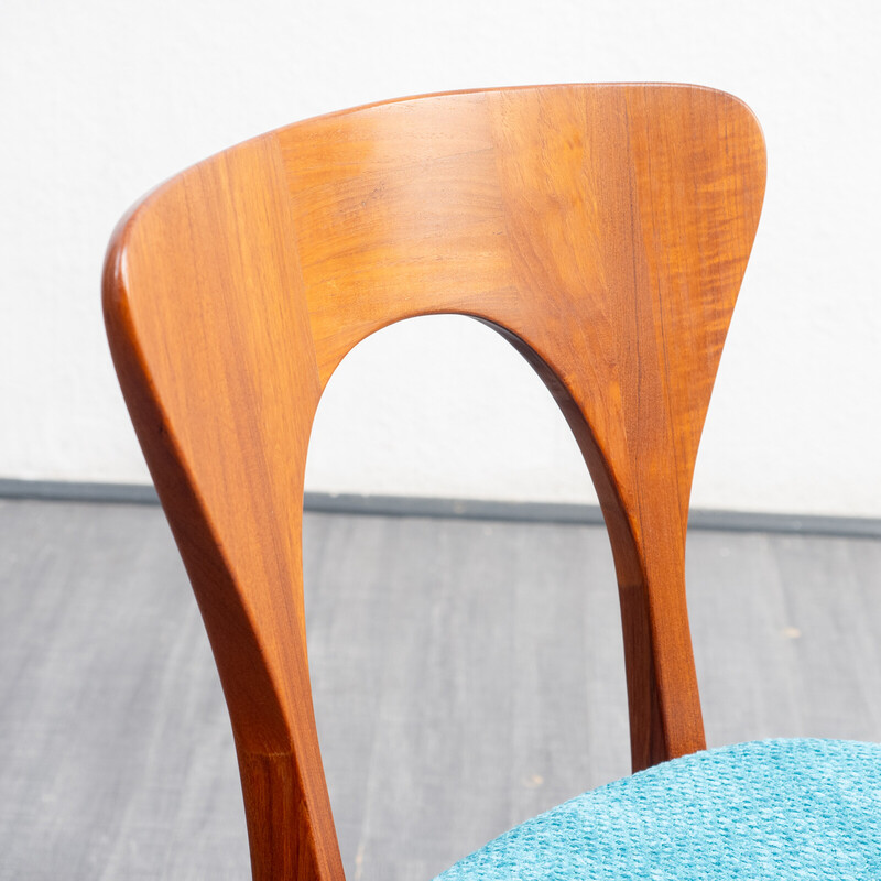Set of 4 vintage solid wood Peter dining chairs by Niels Koefoed, Denmark