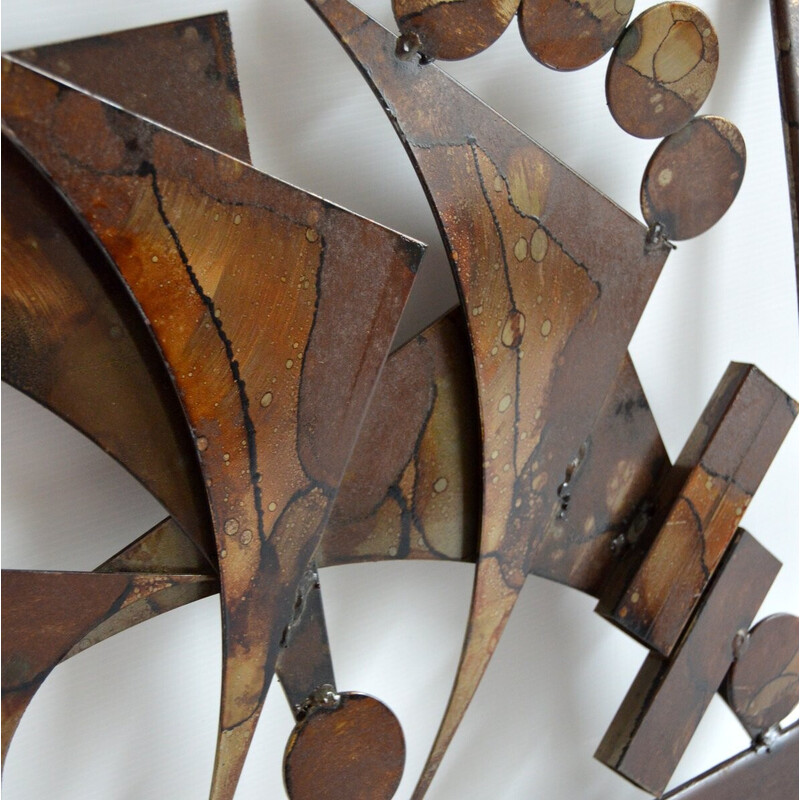 Vintage metal wall sculpture by Henrik Horst, Denmark 1960-1970