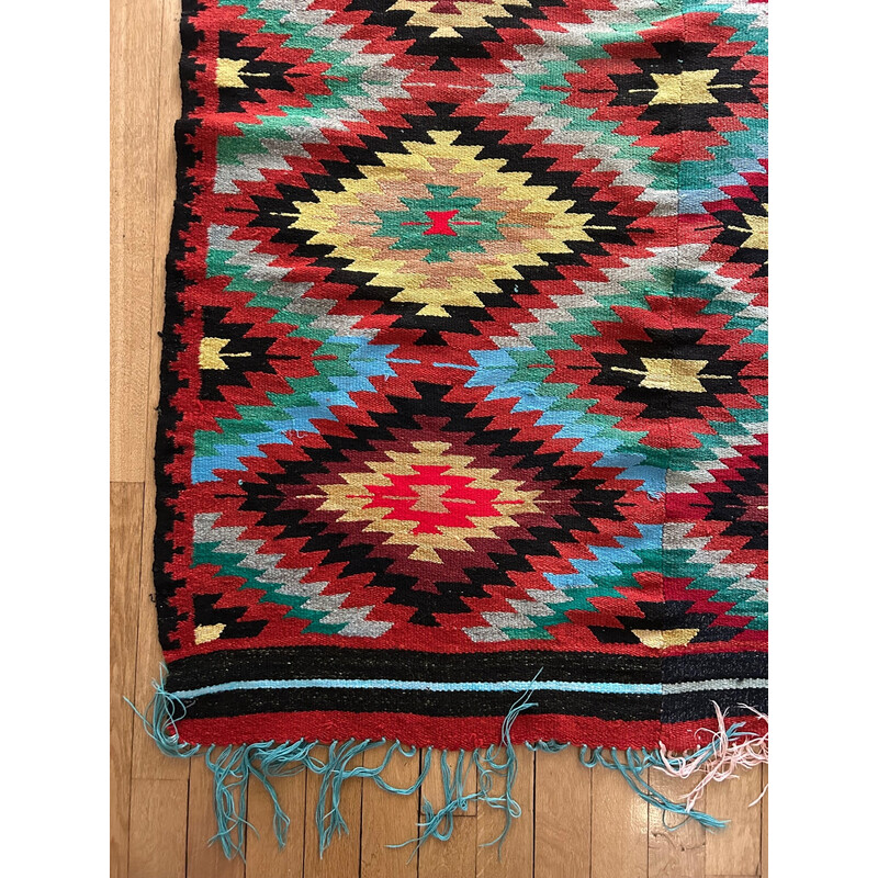 Vintage hand-woven kilim rug, 1970