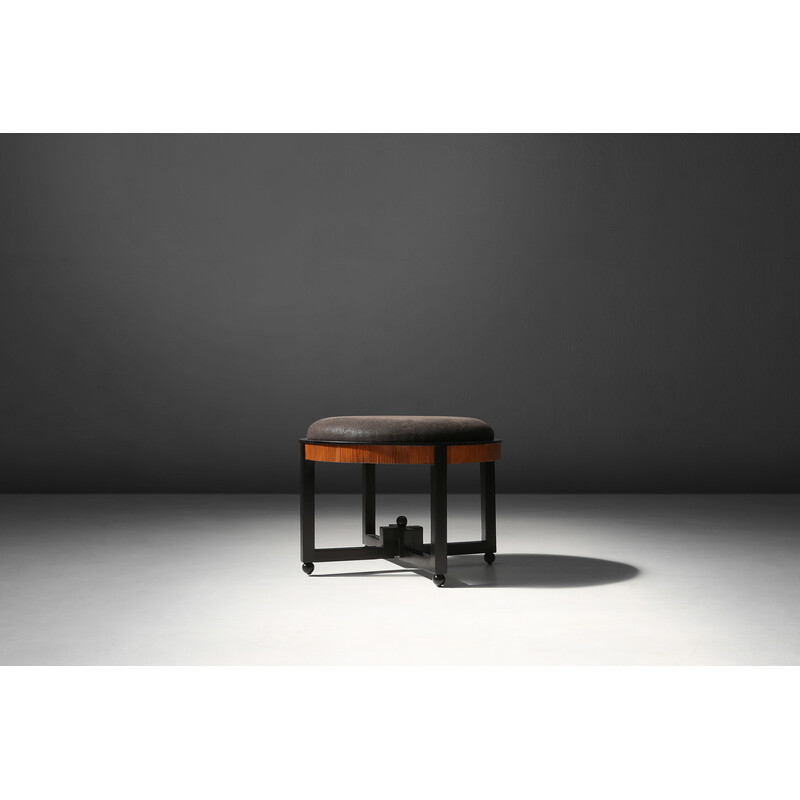 Vintage stool in wood and black lacquer by Huib Hoste, 1920