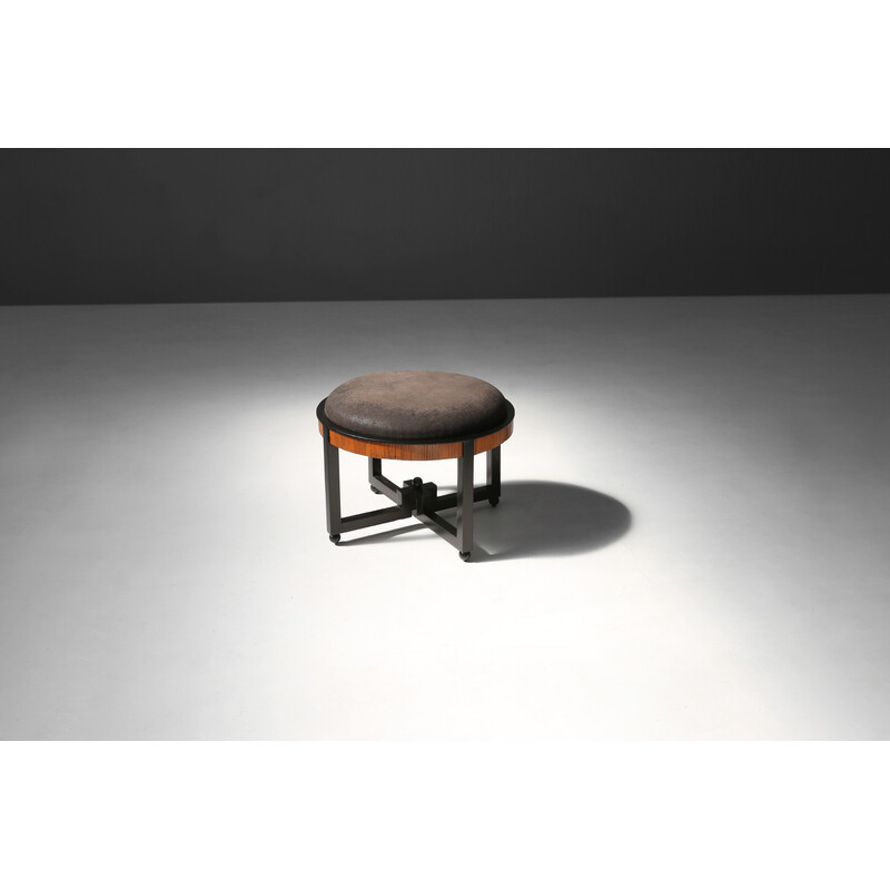 Vintage stool in wood and black lacquer by Huib Hoste, 1920