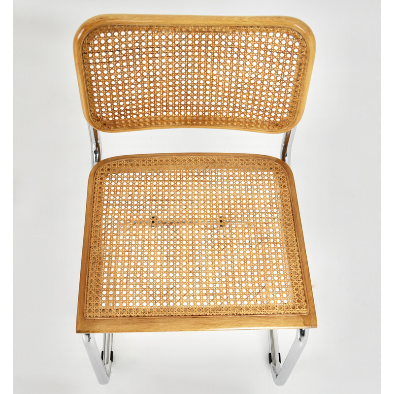 Ensemble de 6 chaises vintage en métal et bois par Marcel Breuer