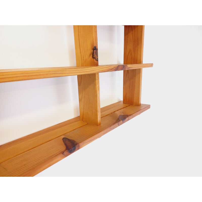 Vintage pine wall shelf, 1980