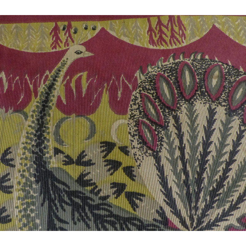 Tapis vintage motif paons de Marc Baumann, 1960