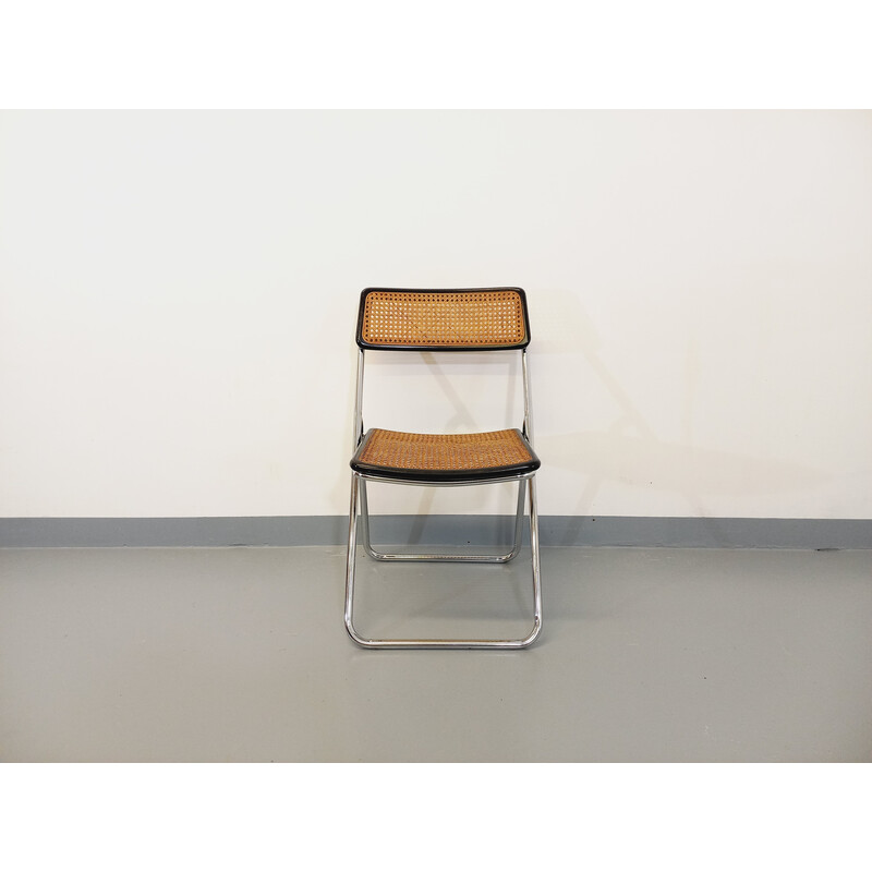 Vintage folding chair in wood and cane, 1970