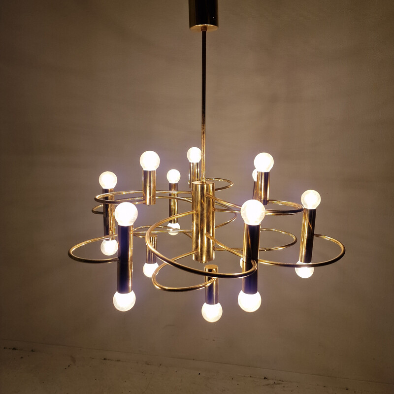 Lustre vintage de Gaetano Sciolari, Italie 1970