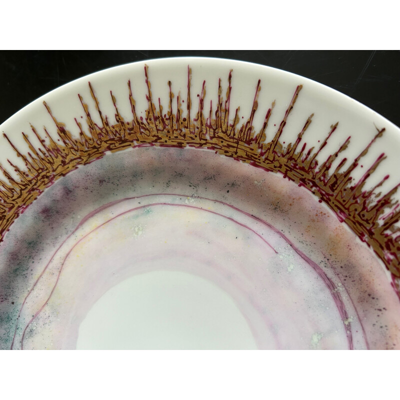 Vintage porcelain plate by Léone Hébert