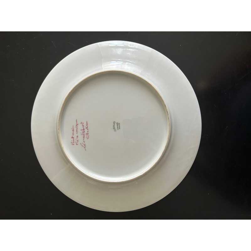 Vintage porcelain plate by Léone Hébert