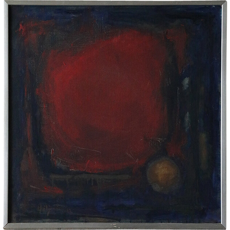 Vintage oil painting on canvas by Eke Bjerén, 1962