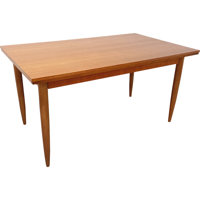 Vintage teak dining table with extensions, 1950-1960
