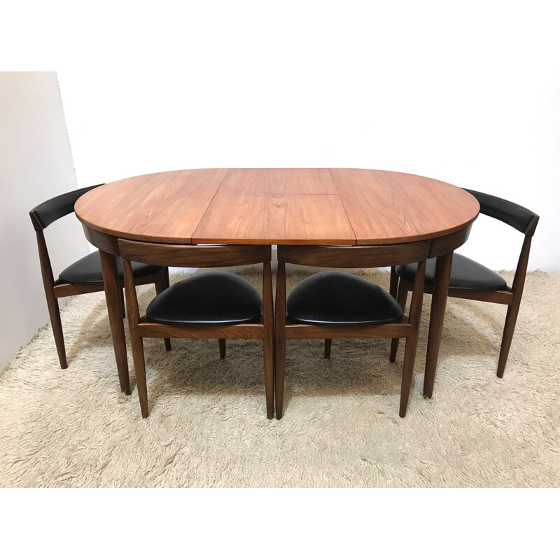 Danish mid-century dinning set by Hans Olsen for Frem Røjle