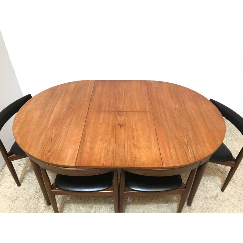 Danish mid-century dinning set by Hans Olsen for Frem Røjle