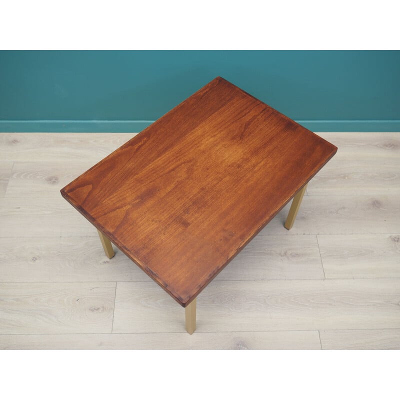 Vintage metal and plywood coffee table, Denmark 1970