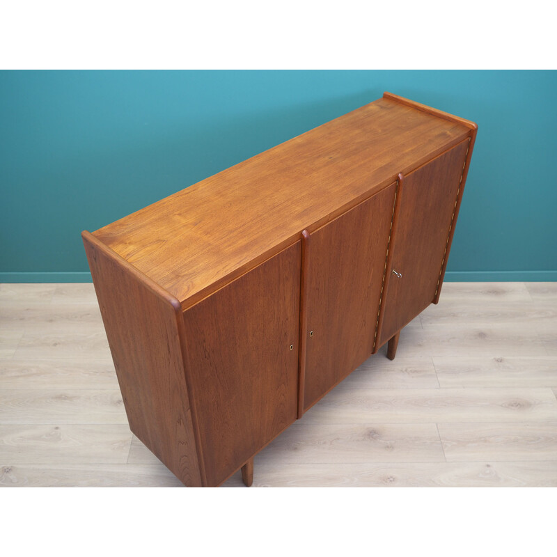 Vintage teak veneer and wood chest of drawers, Denmark 1960