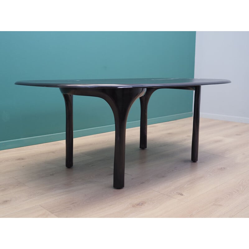 Vintage coffee table in black conglomerate, Denmark 1970