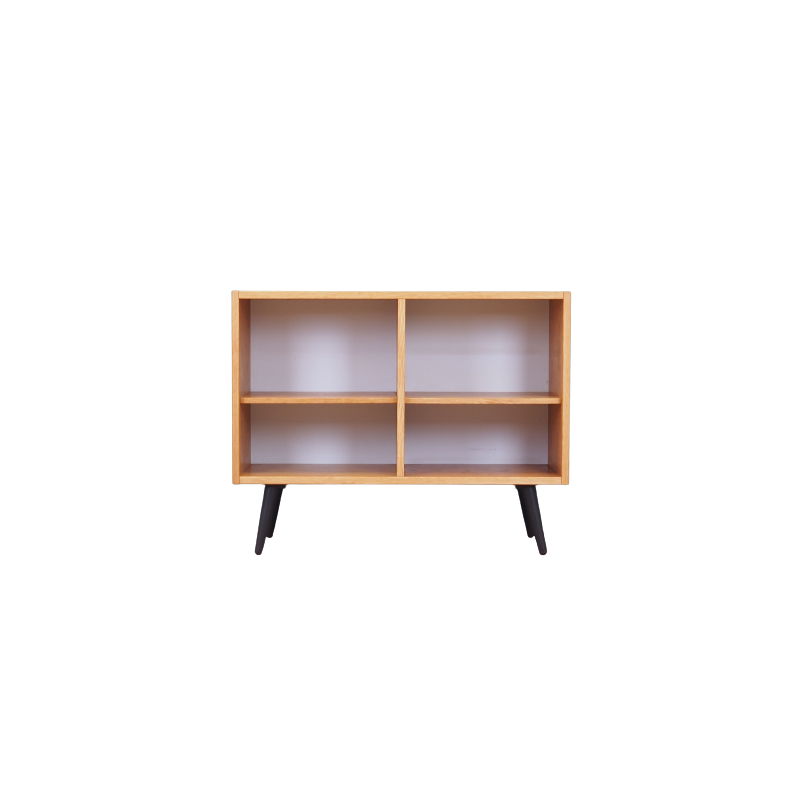 Vintage bookcase in ash veneer, Denmark 1970