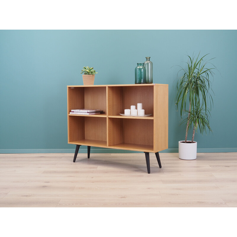 Vintage ash veneer bookcase by Système B8, Denmark 1970