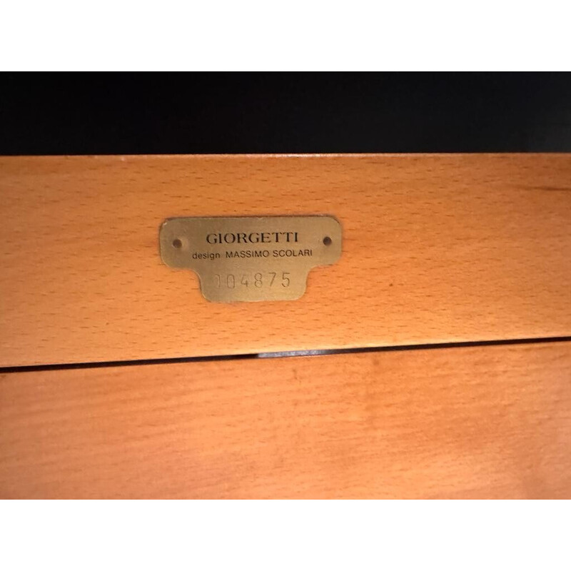 Table de bureau vintage en bois et caoutchouc liquide par Massimo Scolari pour Giorgetti, Italie 1994