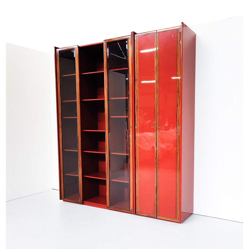 Vintage red Artona bookcase by Afra and Tobia Scarpa for Maxalto,1960