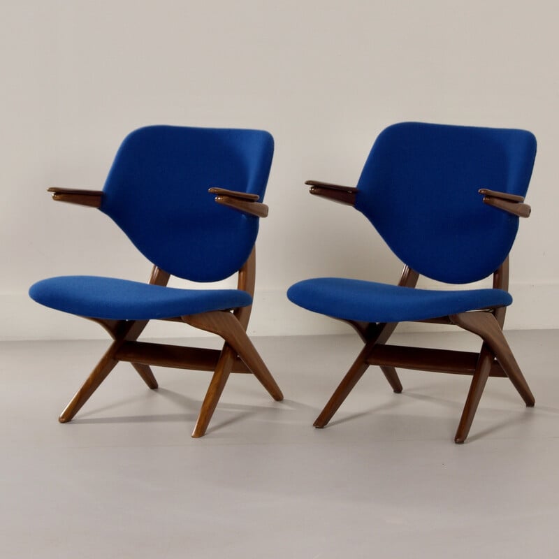Pair of vintage pelican armchairs by Louis van Teeffelen for Webe, 1960