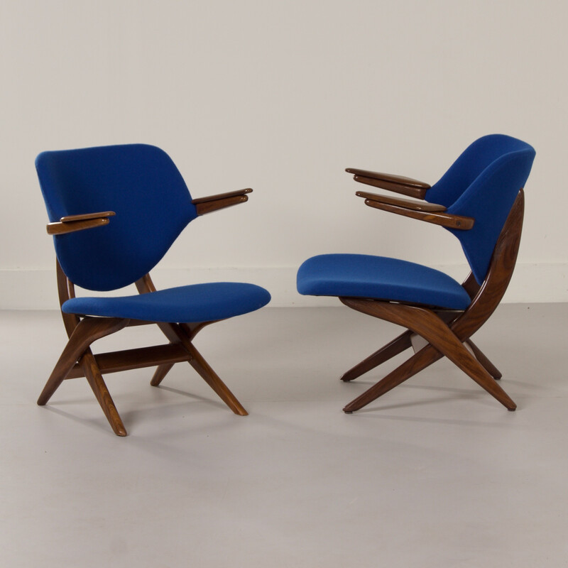 Paire de fauteuils pélican vintage par Louis van Teeffelen pour Webe, 1960