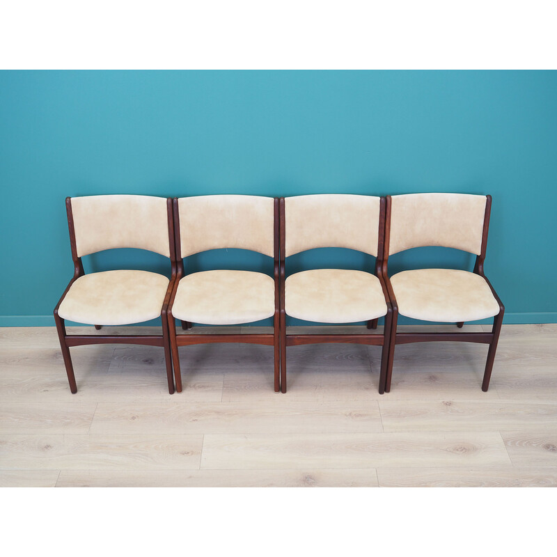 Set of 4 vintage teak chairs by Henning Kjaernulf, Denmark 1970