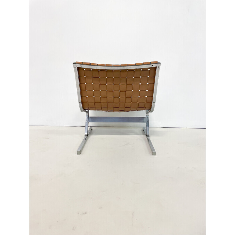 Ein Paar Vintage-Sessel aus cognacfarbenem Leder von Ross Littell für ICF, Italien 1970