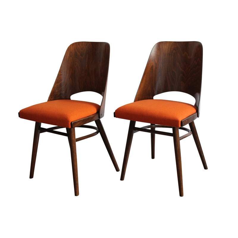 Pair of Model 514 dining chairs by TON Company - 1960s