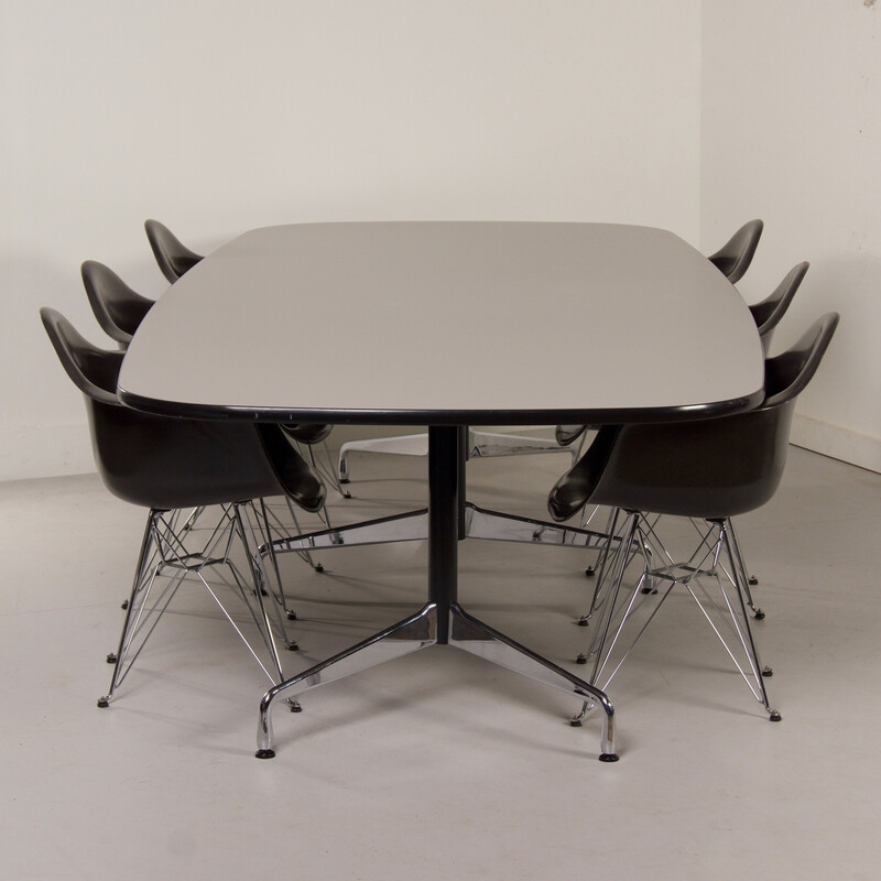 Table de salle à manger vintage en métal chromé par Charles et Ray Eames pour Vitra, 1990