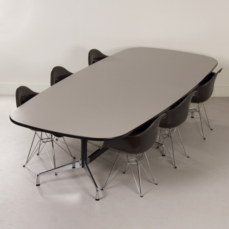 Chrome-plated metal pas vintage dining table by Charles and Ray Eames for Vitra, 1990