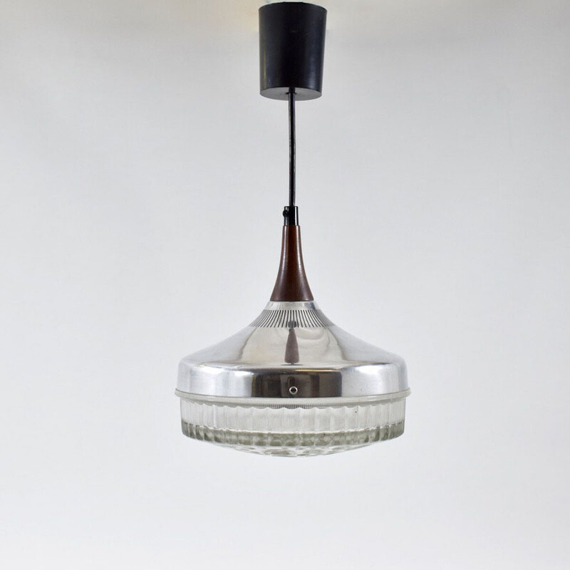 Vintage aluminium hanglamp van Jo Hammerborg voor Fog en Morup, 1960