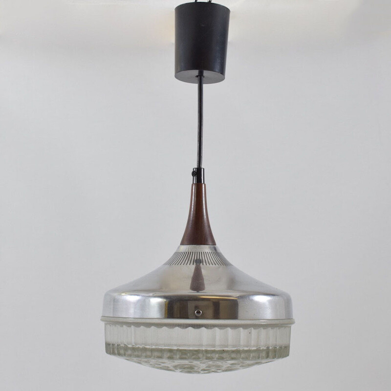 Vintage aluminium hanglamp van Jo Hammerborg voor Fog en Morup, 1960