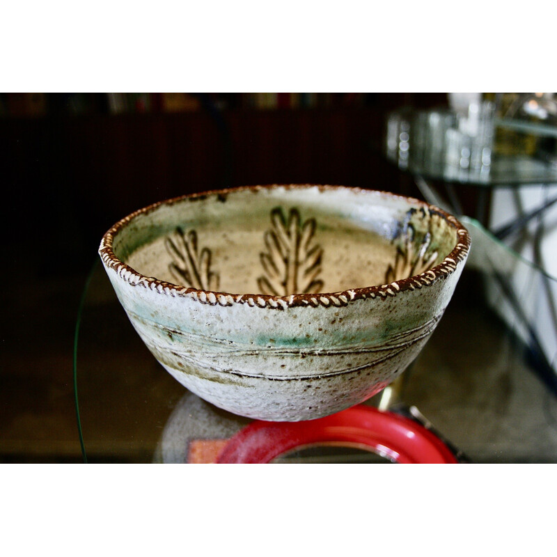 Vintage ceramic salad bowl by Albert Thiry, France 1960