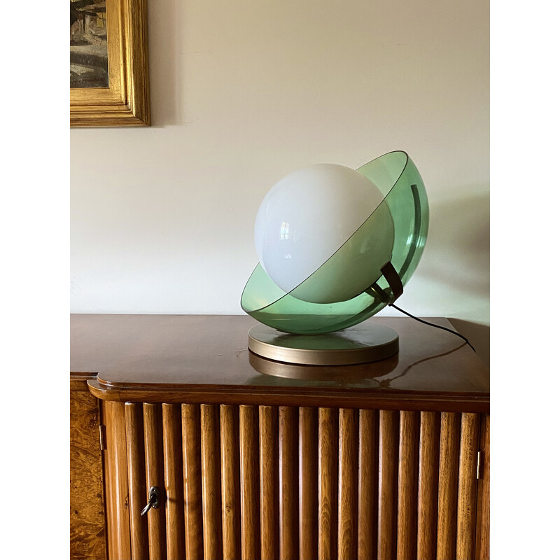 Vintage green table lamp, Italy 1970
