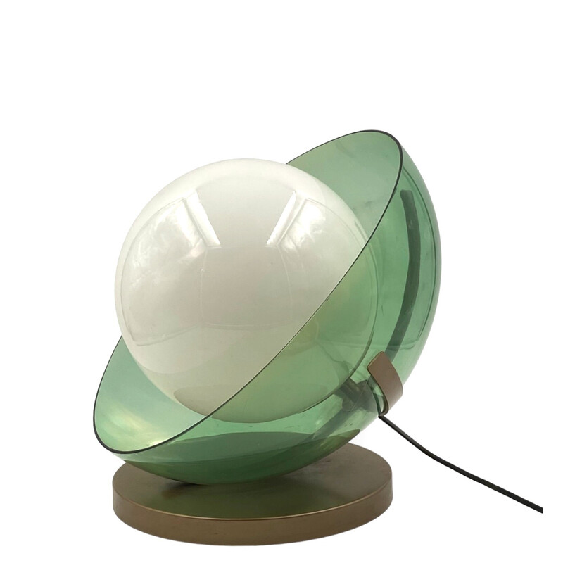 Vintage groene tafellamp, Italië 1970