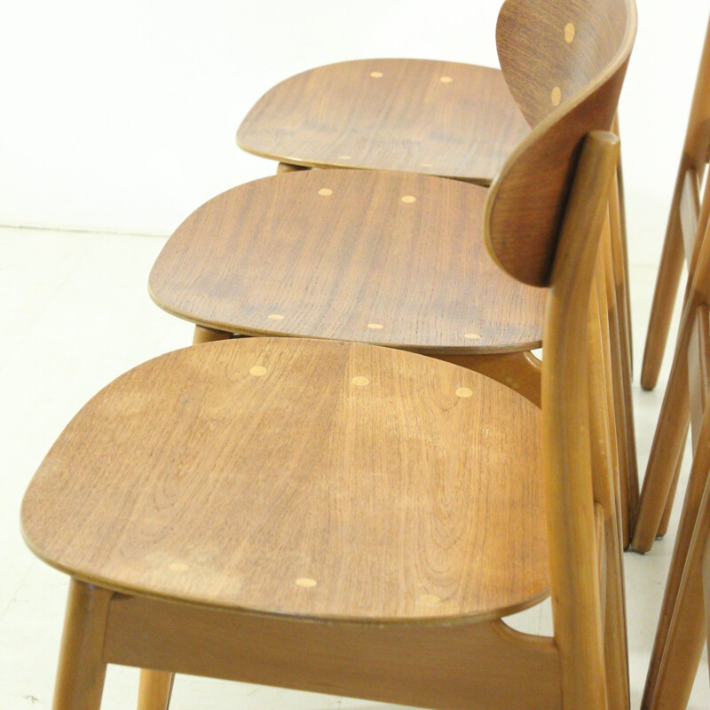 Set of 6 swedish dining chairs by Alf Svensson for Hagen Fors - 1950s