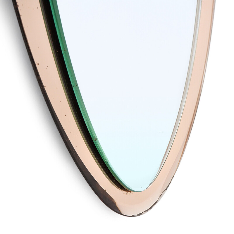 Vintage mirror with pink crystal frame, Italy 1970