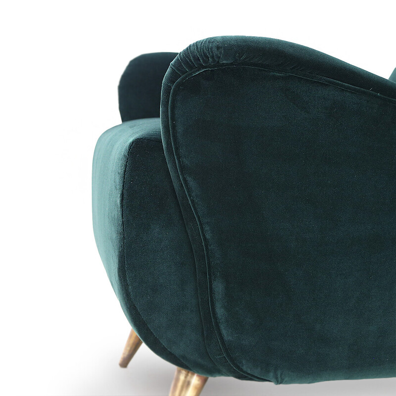 Vintage velvet armchair by Mario Franchioni for Framar, 1950